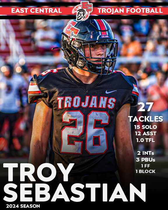 As a freshman last season c/o '28 Troy Sebastian was a playmaker for the Trojan defense in the secondary #WeAreEC
