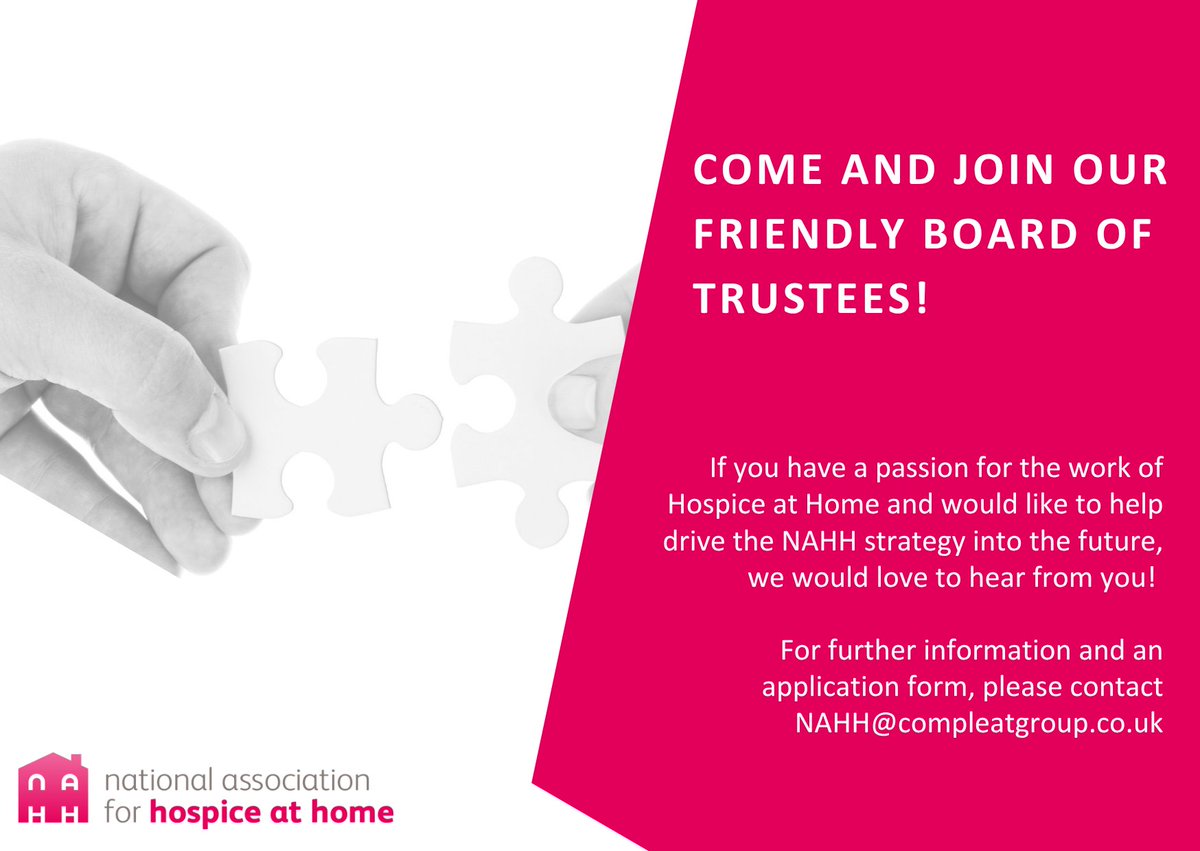 🚨We're recruiting! Are you passionate about the work of Hospice at Home? We're looking for a new trustee to help shape our future. Join us and make a difference! #trusteerecruitment #hospiceathome