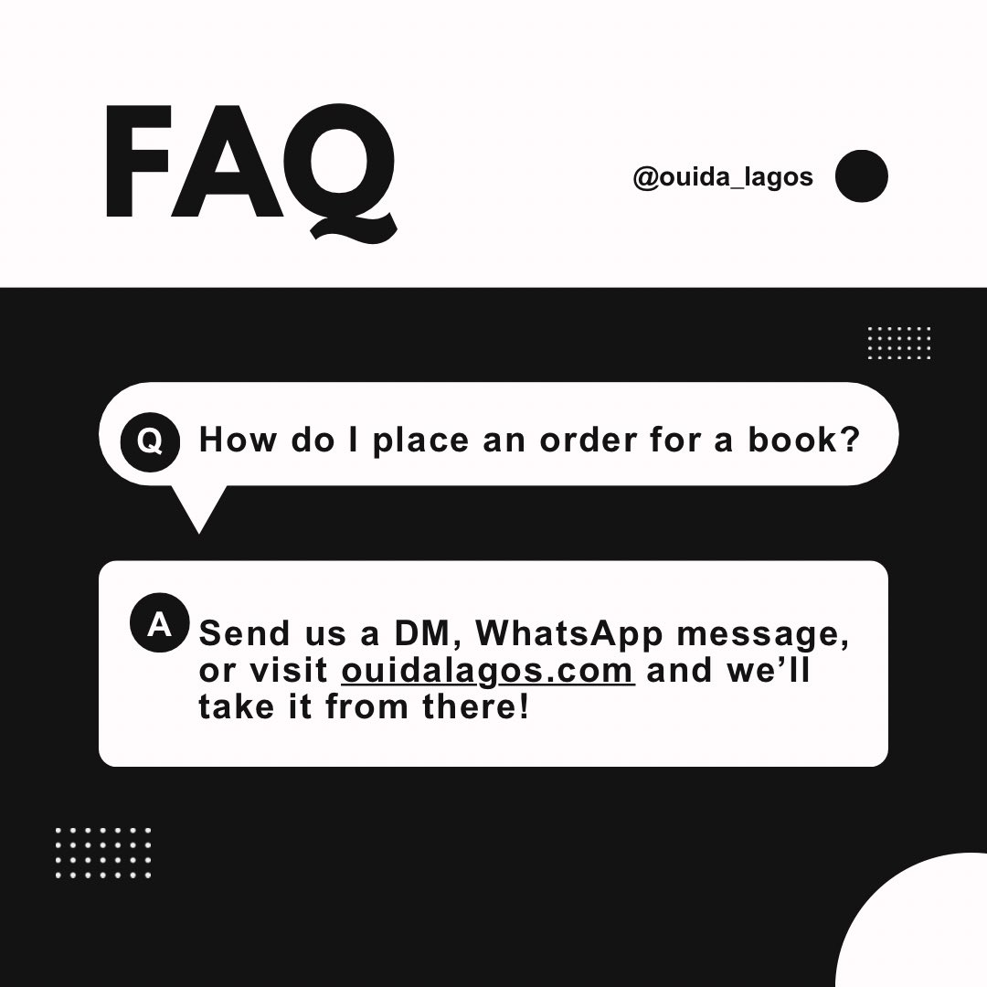 Ouida_Lagos's tweet photo. 🔴 We pulled together answers to some of your most common questions, just to make things easier👌🏾

More responses below ⬇️

#faq #ouidalagos #ouidalagosbookstore #bookstoresinlagos https://t.co/cybiamaJPY