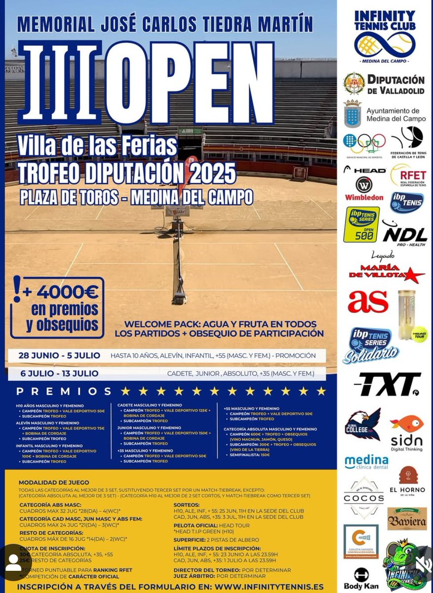 Dip_Va's tweet photo. 🎾 III Open de tenis Villa de las Ferias Trofeo Diputación.

Los diputados @GuzmanGomezMdC (alcalde de @AyuntamientoMDC) y @javiglezvega presentan la competición que se disputará en la plaza de toros de Medina del Campo.

🗓️ del 28 de junio al 13 de julio y repartirá más de 4.000 euros en premios.

🔗https://t.co/JUrBawvSjv