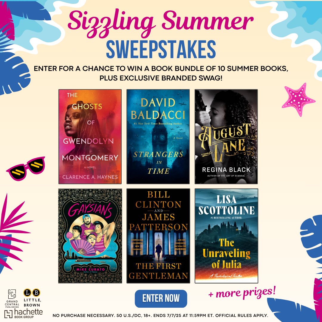 Sizzling Summer Sweepstakes! 

Kick off your summer with a chance to win a bundle of ten summer books by <a href="/GrandCentralPub/">Grand Central Pub</a> plus branded beach and book swag!

Click here to enter: hachettebookgroup.com/sweepstakes/si…