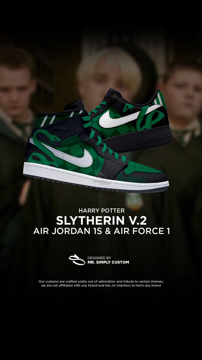 MrSimplyCustom's tweet image. Holyairball. These Harry Potter Airforce 1s and Jordan 1s looks so clean on Harry Potters anniversary. #harrypotter #customsneakers #customshoes
