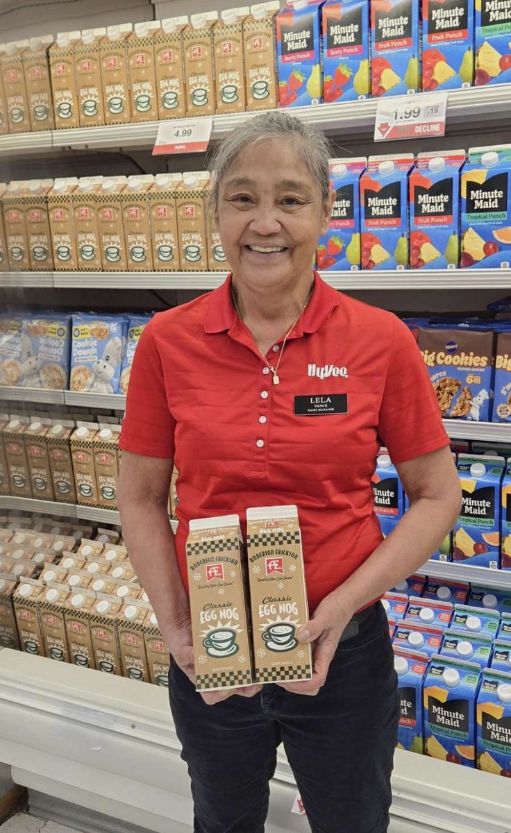 Your mid year pick me up! Calling all egg nog lovers. AE Egg nog is here for a limited time before the holidays. Come get your fix. #indianolahyvee