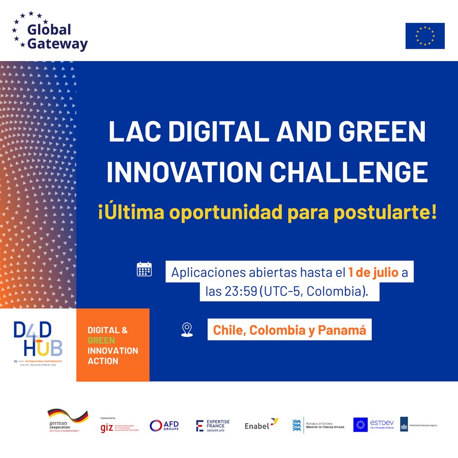 Últimos días para postular al LAC DGI Challenge, una convocatoria del proyecto Digital and Green Innovation (DGI) financiado por la Unión Europea y liderado por Expertise France en América Latina.