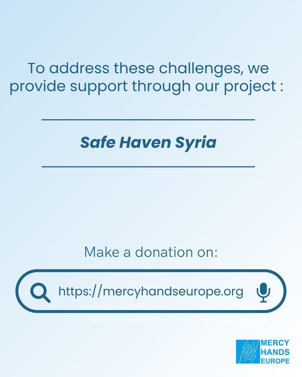 MercyHandsEU's tweet image. Across Syria, many people are returning to their communities after years of displacement. Challenges remain immense, especially in rural areas.
In this fragile context, women and children are among the most affected — facing insecurity, trauma, and a lack of support.
#Syria