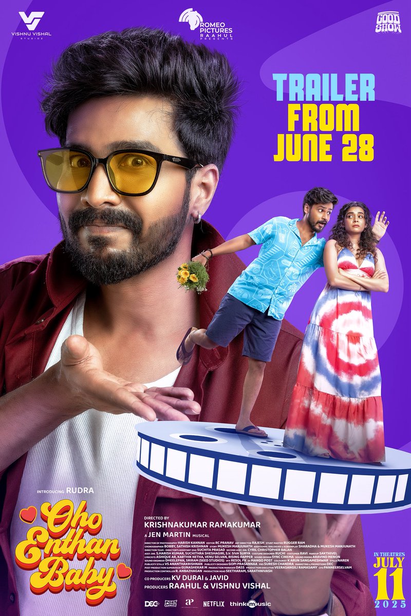 Vishnu Vishal Studioz (@vvstudioz) on Twitter photo This one’s made with all heart ❤️
#OhoEnthanBaby TRAILER from June 28th!
Dive into a feel-good world that celebrates love, life, and everything in between ✨
A @jenmartinmusic Musical.
#OEBTrailer
#OEB
#OEBfromJuly11
Directed by <a href="/Krishnakum25249/">Krishnakumar Ramakumar</a>.
Produced by - <a href="/VVStudioz/">Vishnu Vishal Studioz</a> This one’s made with all heart ❤️
#OhoEnthanBaby TRAILER from June 28th!
Dive into a feel-good world that celebrates love, life, and everything in between ✨
A @jenmartinmusic Musical.
#OEBTrailer
#OEB
#OEBfromJuly11
Directed by <a href="/Krishnakum25249/">Krishnakumar Ramakumar</a>.
Produced by - <a href="/VVStudioz/">Vishnu Vishal Studioz</a>