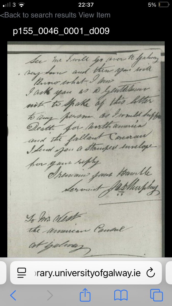 ago_clare's tweet photo. @irishacw @GettysburgNMP @gburgfoundation Hi Damian. You’re doing great work. Tangentially related but I just came across this letter from New Quay, Co. Clare in 1863 in the Kerby Miller collection, which may be of interest. https://t.co/gOCGI3ELI1