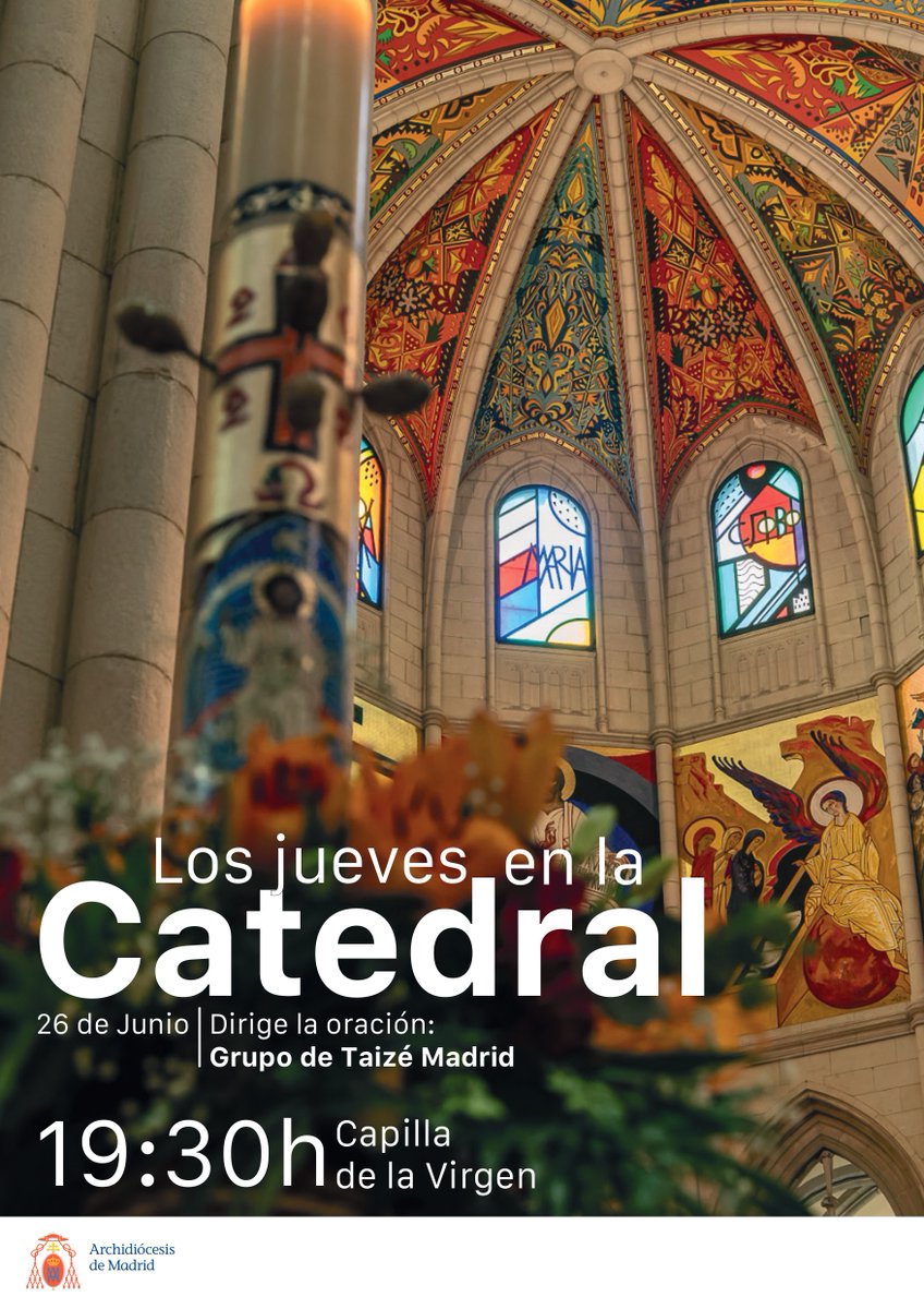 Archidiócesis de Madrid (@archimadrid) on Twitter photo 📰Esta tarde, a las 19:30h, te esperamos en la Catedral de la Almudena para un momento de oración animado por el grupo de <a href="/taize/">Taizé</a> Madrid   
➡️Un tiempo de silencio, canto y escucha de la Palabra. ¡Te esperamos!  
#JuevesEnLaCatedral 
archimadrid.org/index.php/ofic… 📰Esta tarde, a las 19:30h, te esperamos en la Catedral de la Almudena para un momento de oración animado por el grupo de <a href="/taize/">Taizé</a> Madrid   
➡️Un tiempo de silencio, canto y escucha de la Palabra. ¡Te esperamos!  
#JuevesEnLaCatedral 
archimadrid.org/index.php/ofic…