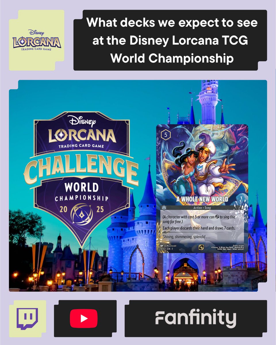 fanfinity_lor's tweet image. In our newest article, we looked at the top-performing Disney Lorcana TCG Meta Decks of the past weeks! 🔥
If you are playing an event or watching the upcoming World Championships, you don't want to miss this! 👀
Read now:
fanfinity.gg/blog/what-to-e…