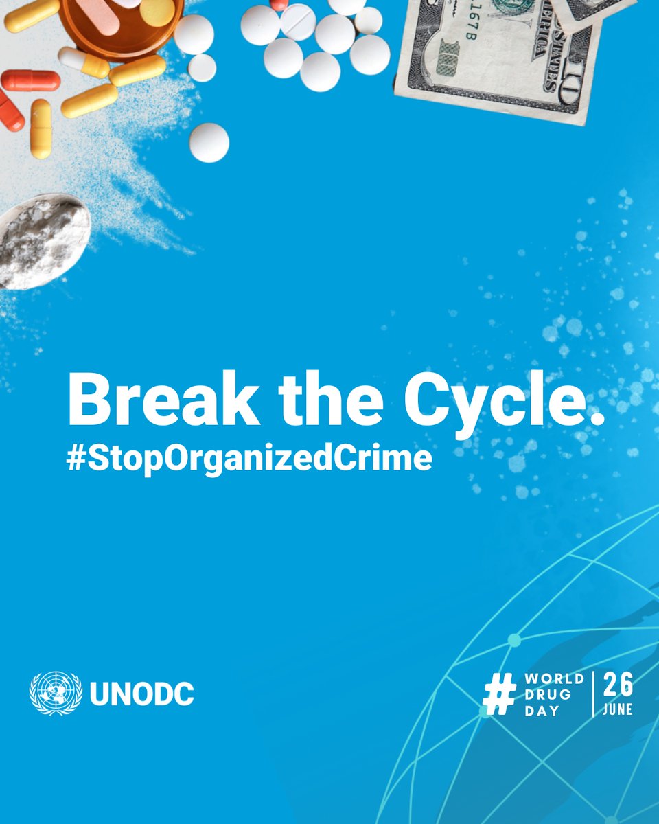 This #WorldDrugDay, let’s break the cycle of organised crime trapping communities in violence, poverty &amp; drug dependence.

Prevention saves lives — and cuts off profits.
It’s time to #InvestInPrevention and #StopOrganizedCrime.

🔁❤️💬 Here’s how: bit.ly/WorldDrugDay20…