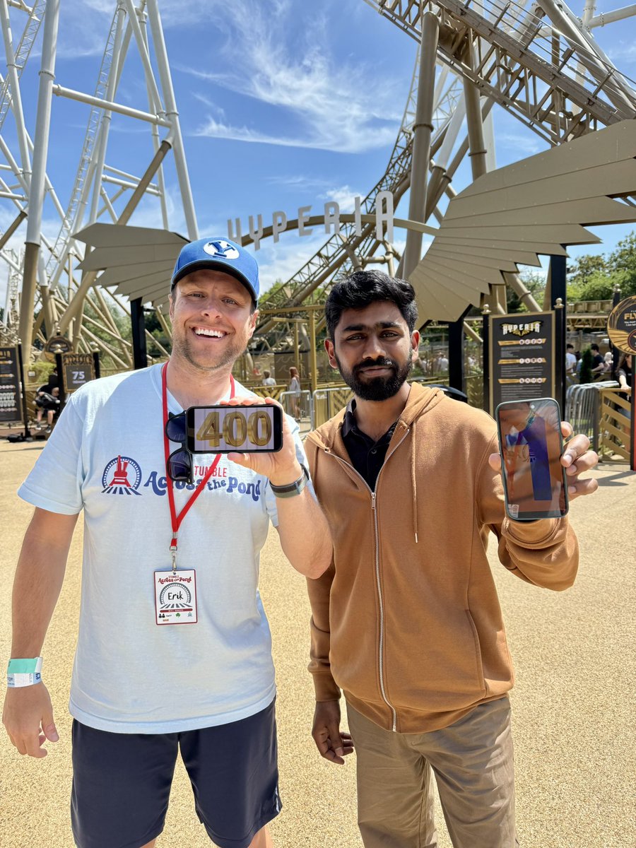 Erik’s Coaster Tweets (@eriks_coasters) on Twitter photo Thrilled to get my 400th coaster on Hyperia <a href="/THORPEPARK/">Thorpe Park Official</a>. Even more thrilled to be randomly assigned a row with my new friend Sandheep, who I found out during the ride was riding his very first roller coaster. I think he’s hooked! Thrilled to get my 400th coaster on Hyperia <a href="/THORPEPARK/">Thorpe Park Official</a>. Even more thrilled to be randomly assigned a row with my new friend Sandheep, who I found out during the ride was riding his very first roller coaster. I think he’s hooked!