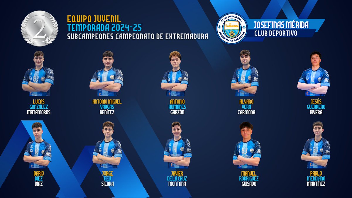 👤 Roster Equipo Juvenil 
🤾‍♂️ Club Deportivo Josefinas Merida
🗓 Temporada 2024-25
💙 #FUERZAYHONOR 🤍