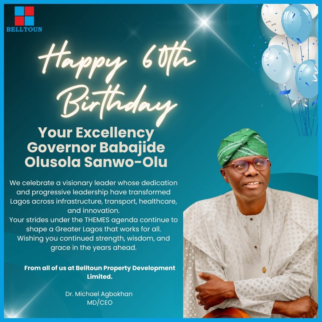 belltounltd's tweet photo. Happy birthday Mr Governor Sir @jidesanwoolu 🎉🥳 https://t.co/MMgHrip1Fi