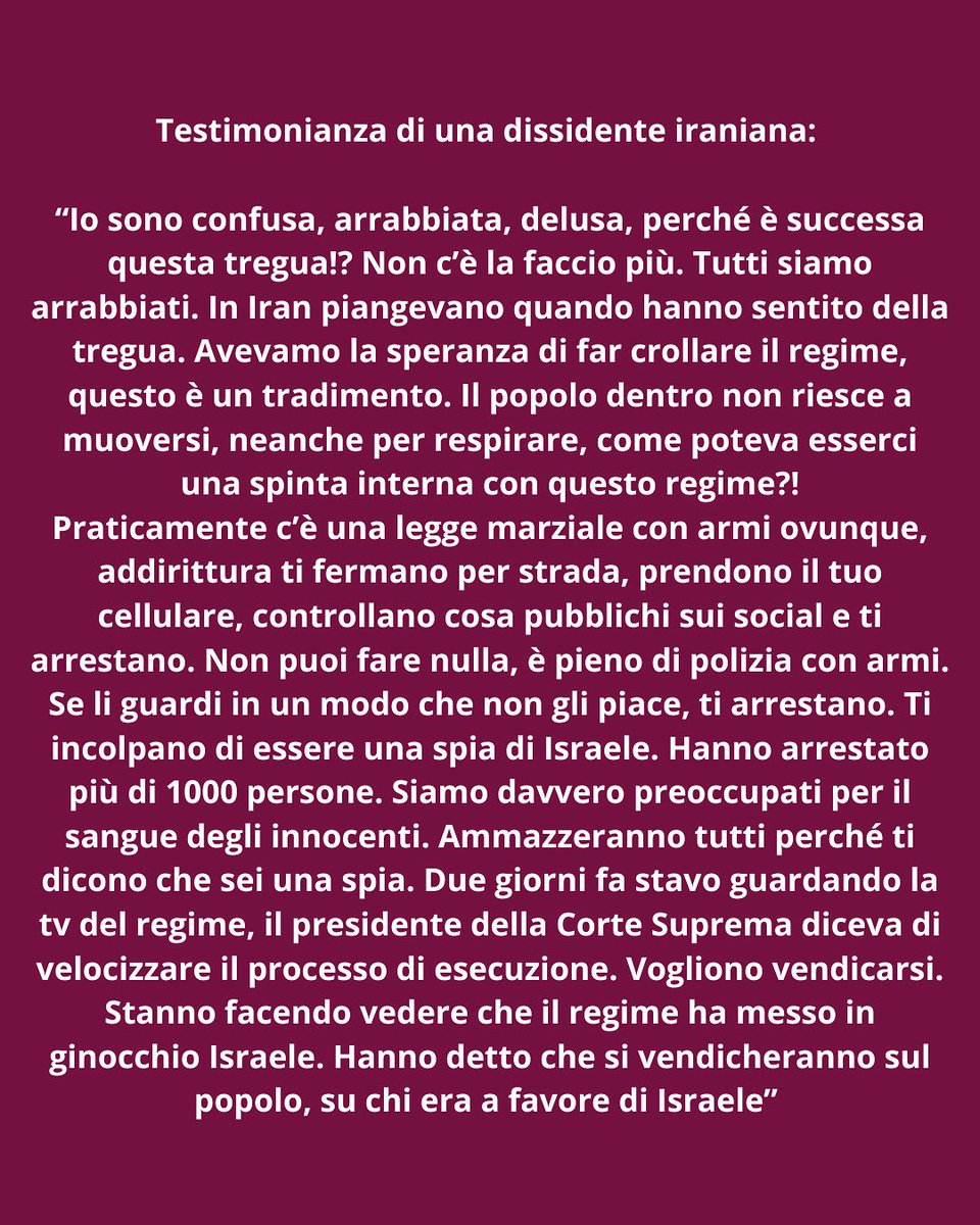 Voci iraniane che meritano ascolto #Iran #Israele #ceasefire #guerra