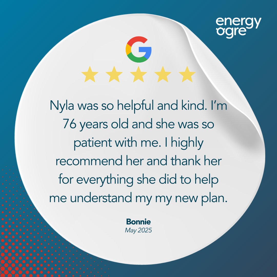 At Energy Ogre we hold our customer service to the highest of standards, and Bonnie experienced that with Nyla first hand. 
Learn more about energy Ogre at bit.ly/4jA2otU