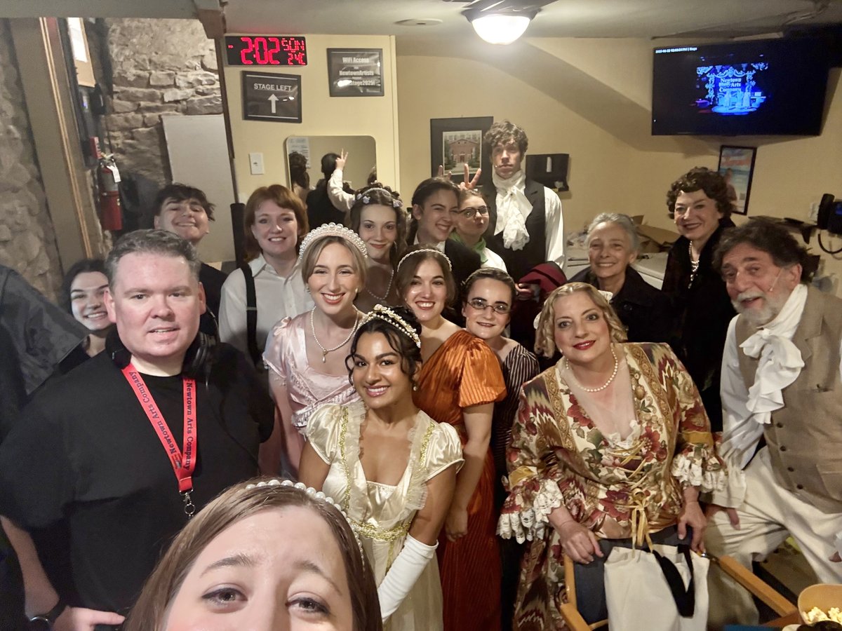 It’s been one week since we closed “Pride &amp; Prejudice” and took this last group shot. It’s hard to believe three months of rehearsal can go by in a flash! 🌷