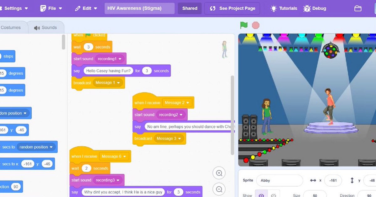 RileyOrton2's tweet image. Through our mentorship sessions, we’re introducing creative coding with Scratch, giving students the chance to build stories that promote HIV/AIDS awareness in fun and innovative ways. 👉 See what they’ve created: scratch.mit.edu/projects/11840… #akilistemartsacademy #FutureReady