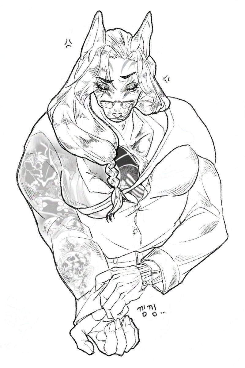 Mush_cle's tweet image. 선화💚
Line drawing

#OC #furry
