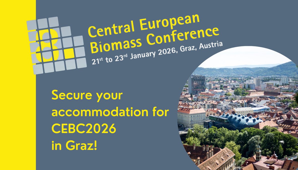 cebcgraz's tweet photo. 🛌 Secure your accomodation for #CEBC2026 🛌
10 Hotels in Graz are offering special rates for attendees of CEBC2026.
The allotment expires December, 19th
Attention: First come, first serve
👉 https://t.co/Qg1aImgnJw
#CEBC2026 #CEBC #Bioenergy #Biomass #Sustainability