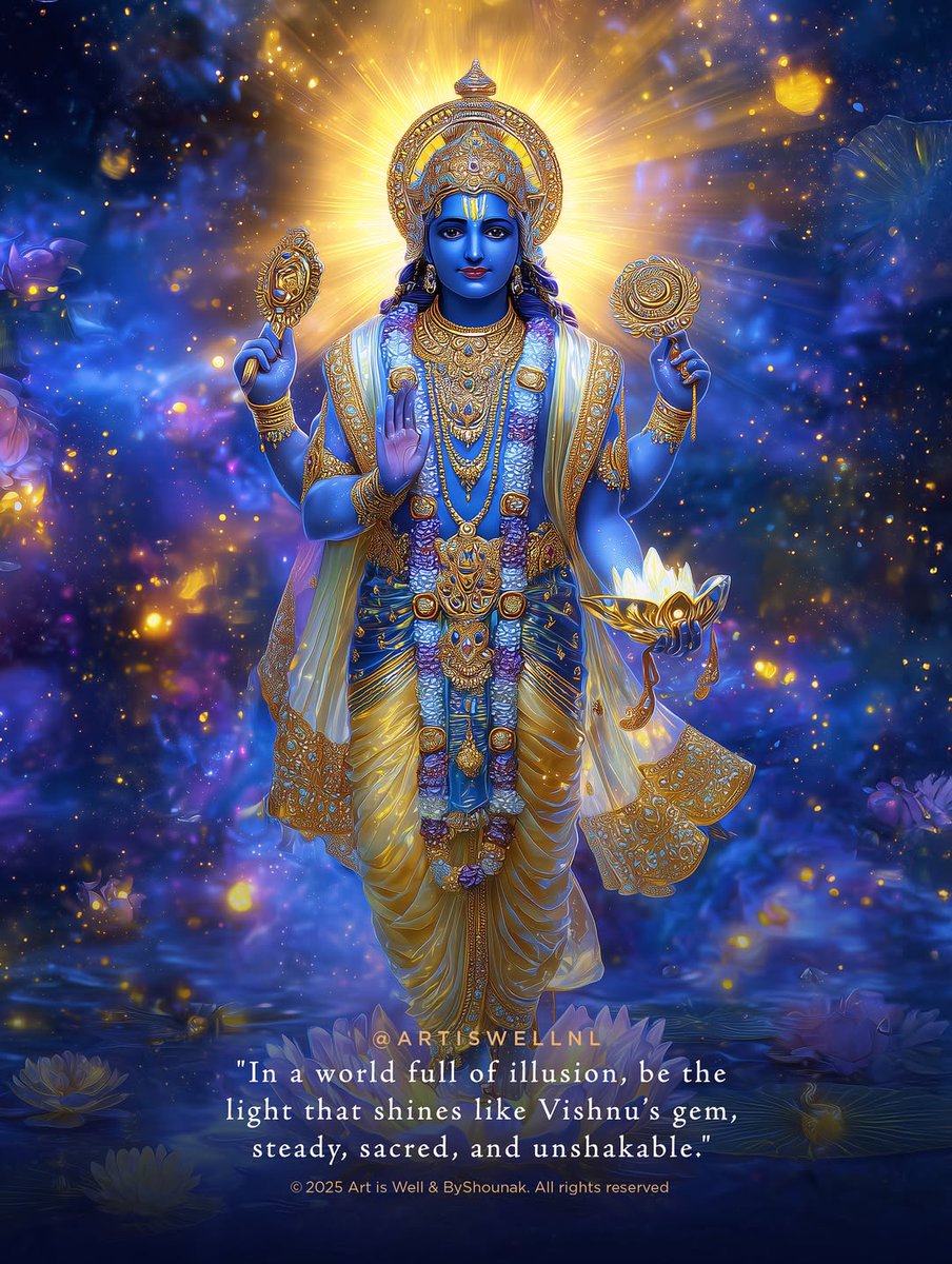 “In a world full of illusion, be the 
light that shines like Vishnu’s gem,
steady, sacred, and unshakable.” 

All is well.. Om Namoh Narayana 🙏🏾🪷✨