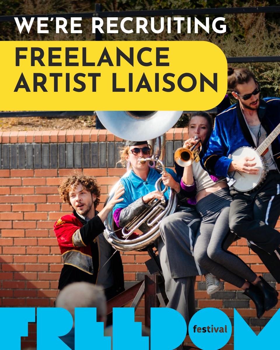 FreedomFestHull's tweet image. Just a few days left to apply for our artist liaison post!
Freedom Festival Arts Trust is looking for an experienced Freelance Artist Liaison Producer.
Closing date: 5pm Monday 30 June 2025
freedomfestival.co.uk/opportunities/…