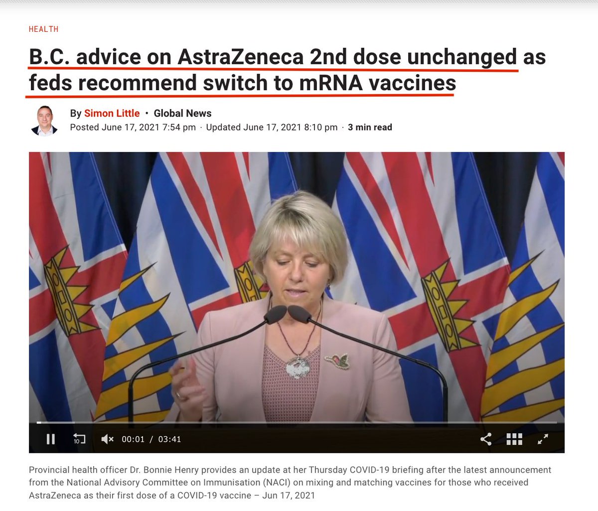 In a March 2021 FOIP, the BC Centre for Disease Control *implored* Bonnie Henry to pull AstraZeneca after widespread reports of severe, unusual adverse events. Feds pulled it, but BC refused. Now <a href="/Dave_Eby/">David Eby</a> wants to blame "anti-vaxxers" for mistrust in public health? Cowardice.