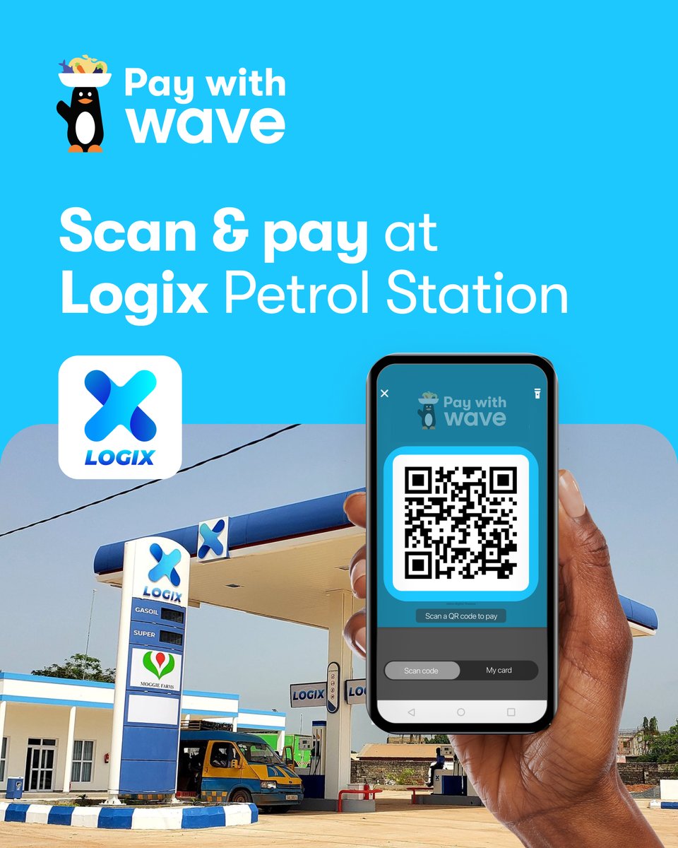 Great news, Gambia 🎉 
You can now Scan &amp; Pay with Wave at Logix Petrol Stations ⛽📲

The best part? No extra fees. No hidden charges. Just pay the actual amount for your fuel. 💸💙

So next time you're thinking of where to fuel up, you already know—Logix is the spot🔥
Pull up,