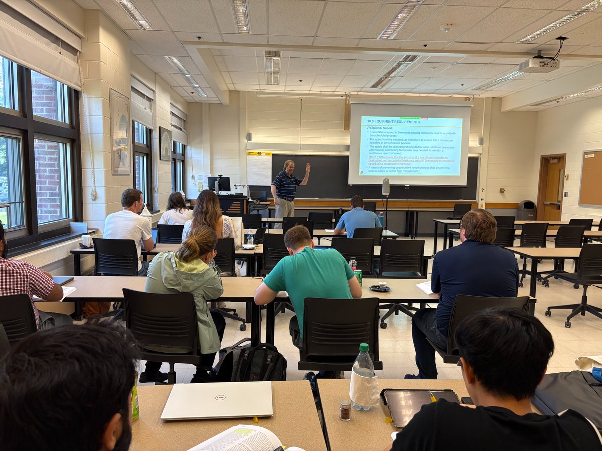 PurdueFoodSci's tweet image. School is in session… Better Process Control School, that is! This course certifies supervisors of thermal processing systems, acidification and container closure evaluation programs for low-acid and acidified foods in closed containers. Thanks to those who joined us this week!