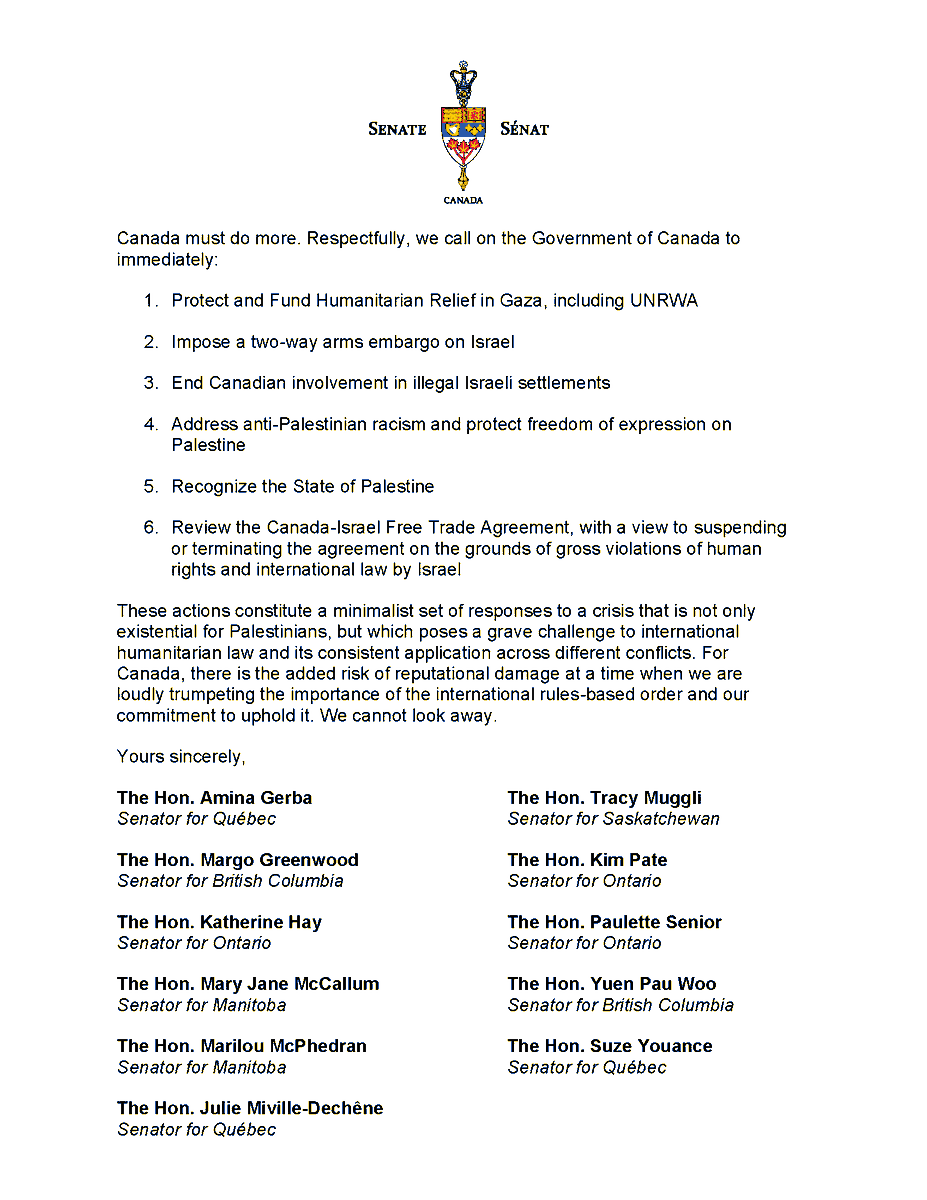 Yuen Pau Woo (@yuenpauwoo) on Twitter photo Senators’ Statement on the Situation in Gaza and Call for the Government of Canada to Uphold International Law <a href="/amigerba/">Sénatrice Amina GERBA, M.B.A., C.Q.🇨🇦</a> <a href="/SenMarilou/">Marilou McPhedran</a> @miville <a href="/KPateontheHill/">Kim Pate</a> <a href="/PauletteSenior1/">Senator Paulette Senior</a> #CdnPoli #SenCA #Gaza #Palestine senatoryuenpauwoo.ca/en/media/press… Senators’ Statement on the Situation in Gaza and Call for the Government of Canada to Uphold International Law <a href="/amigerba/">Sénatrice Amina GERBA, M.B.A., C.Q.🇨🇦</a> <a href="/SenMarilou/">Marilou McPhedran</a> @miville <a href="/KPateontheHill/">Kim Pate</a> <a href="/PauletteSenior1/">Senator Paulette Senior</a> #CdnPoli #SenCA #Gaza #Palestine senatoryuenpauwoo.ca/en/media/press…