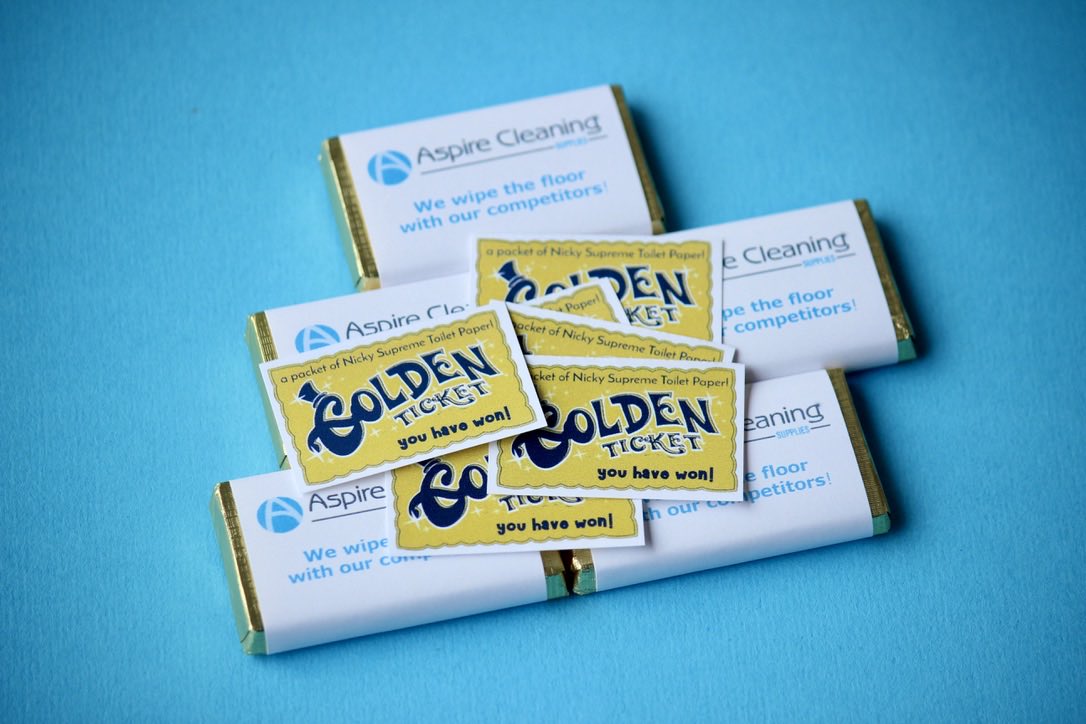 A couple of my customers are eagerly starting their autumn event planning 🍂 

The golden ticket is yet again resulting in some creative marketing ideas. I love being part of the 'how can we get this to work' discussion.

Just imagine the golden ticket frenzy at your event 🎫 🍫