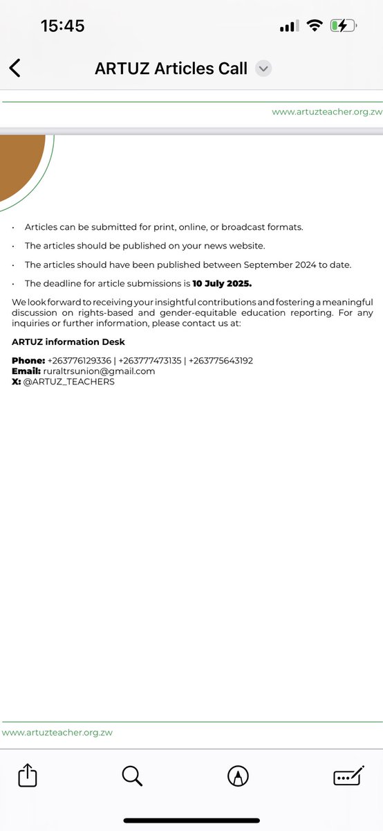 Attention all media practitioners. The Union is inviting journalists who have been reporting on Zimbabwe’s education sector to submit their articles for consideration at our annual awards. The Union seeks to strengthen rights based and gender equitable education reporting. Check