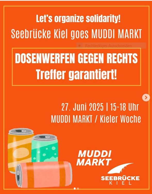 CleoKlinger's tweet photo. Kiel braucht euch Freitag!
#LautgegenRechts #AfDVerbotjetzt #wirsindmehr #Solidarity #DefendHumanRights #DefendSolidarity #LeaveNoOneBehind #KeinMenschIstIllegal #Activism #SeebrueckeKiel #Muddimarkt #KielerWoche #KiWo25 https://t.co/ssMUj2AJOY