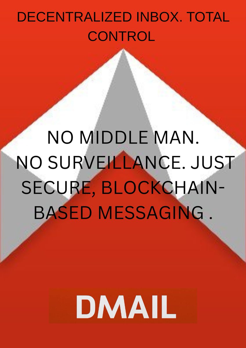 WillsP101's tweet photo. Decentralized Inbox. Total Control.

@Dmailofficial is changing the way the world communicates.
No middlemen. No surveillance. Just secure, blockchain-based messaging .

Start your Web3 inbox today → https://t.co/KS1cQgAbpg
#Dmail #Web3  #PrivacyMatters https://t.co/jN9W8esOU1