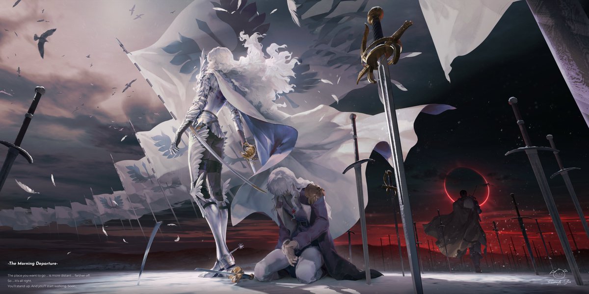 RECNEPSsais's tweet image. -啓程的早上-
-The Morning Departure-
#BERSERK #ベルセルク #Griffith #Guts