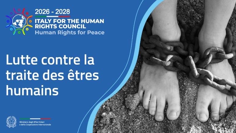 🇮🇹 au Conseil des #DroitsdelHomme🇺🇳luttera contre la traite des êtres humains-crime ignoble qui viole les droits fondamentaux et dignité des personnes avec attention aux femmes&amp;enfants, y compris les mineurs non accompagnés
#ItalyforHumanRights
@UNHRC <a href="/unitednations/">TB</a> @ItalyUNNYC
