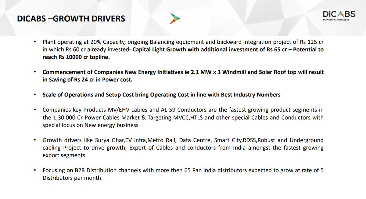 pkgupta001's tweet image. #DiamondPowerInfrastructure hits 10% UC today.
Big players like #AdaniGroup is among big contender to buy stake in this company according to news.
Company is into #PowerCables and #Conductors space and has capacity to generate potential revenue of 10000cr.
youtube.com/watch?v=Bd8P3f…