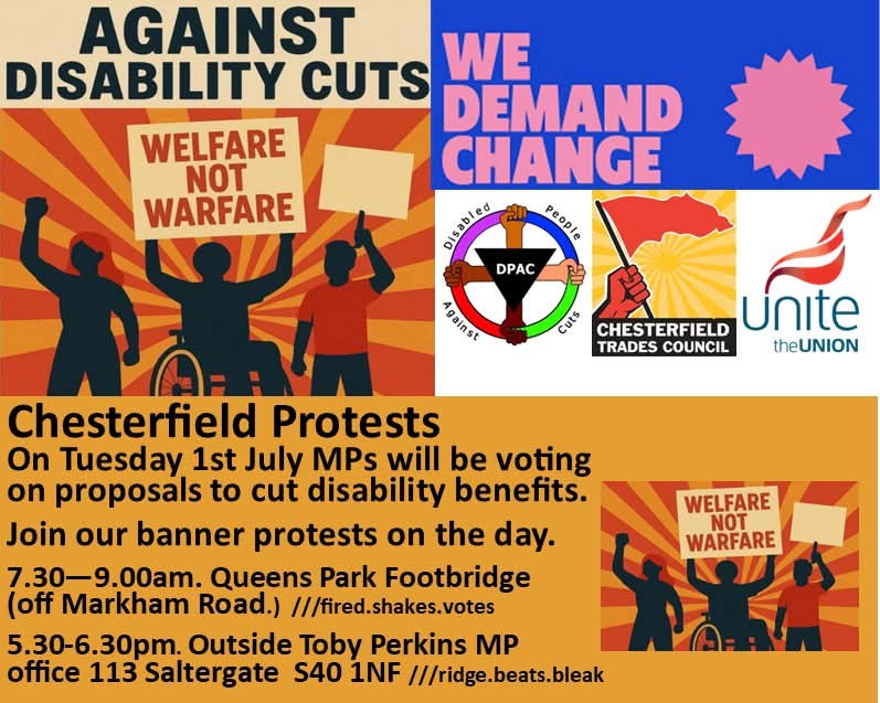 It's great that <a href="/tobyperkinsmp/">Toby Perkins MP</a> has added to his new to the #PIP #UC #DisabilityBenefits amendment. On Tuesday July 1st when  #MPs vote we will still be taking our #NoCuts message onto the streets of #Chesterfield <a href="/Dis_PPL_Protest/">DPAC</a> <a href="/unitetheunion/">Unite the union: join a union</a> <a href="/derbyshire_live/">Derbyshire Live</a> <a href="/BBCNews/">BBC News (UK)</a>