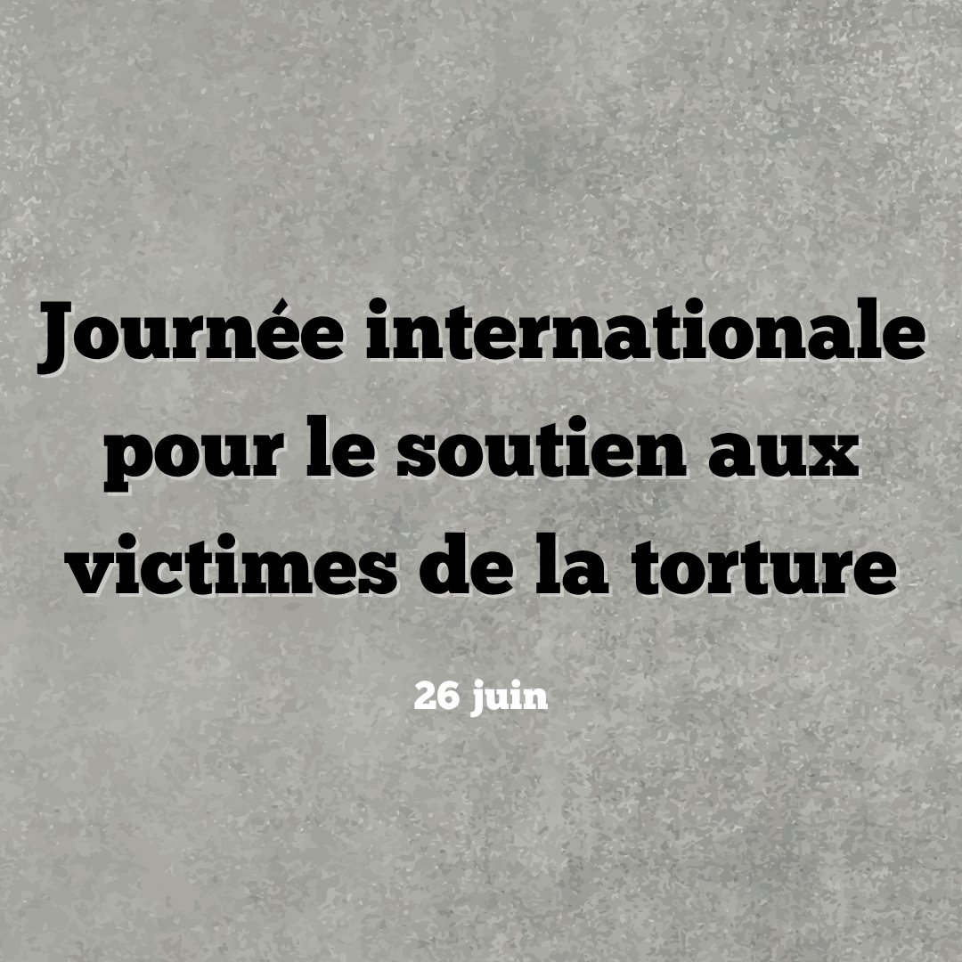 L'ONU considère la torture comme l'un des actes les plus viles commis par des êtres humains sur leurs semblables. Il s'agit d'un crime au regard du droit international.

Jeudi est la Journée internationale pour le soutien aux victimes de la torture. un.org/fr/observances…