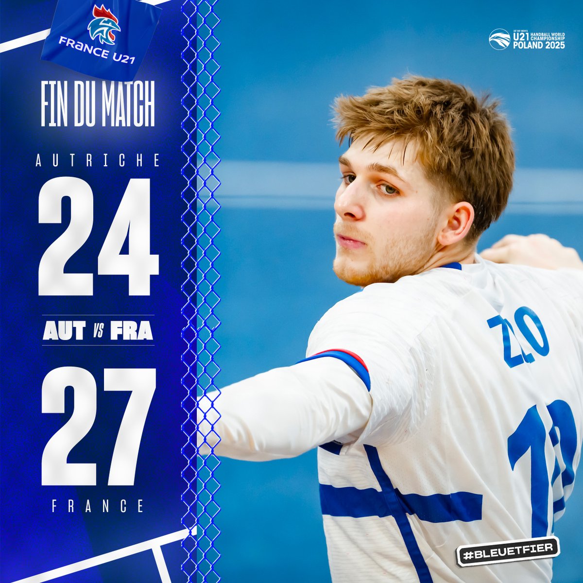 L’équipe de France rebondit 💪

Une belle victoire contre l’Autriche dans ce premier match de classement pour les places 9 à 16 dans ce Mondial U21.

Jusqu’au bout 🇫🇷

#BleuetFier