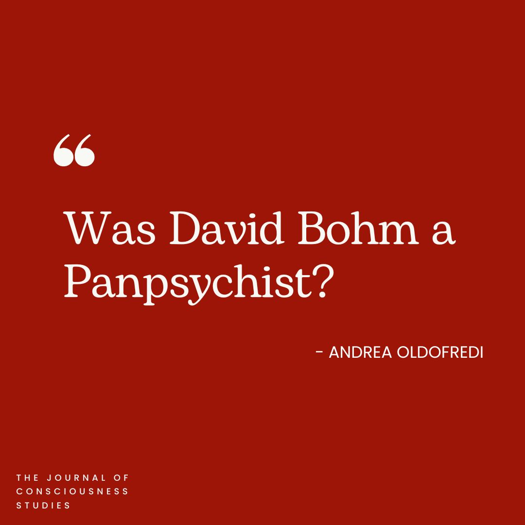 ImprintAcademic's tweet image. Articles in the latest issue of the Journal of Consciousness Studies, 'The Legacy of David Bohm' (vol 32, numbers 5-6).
🔖Read articles here:
ingentaconnect.com/content/imp/jcs
🔗Subscribe here:
imprint.co.uk/product/jcs/