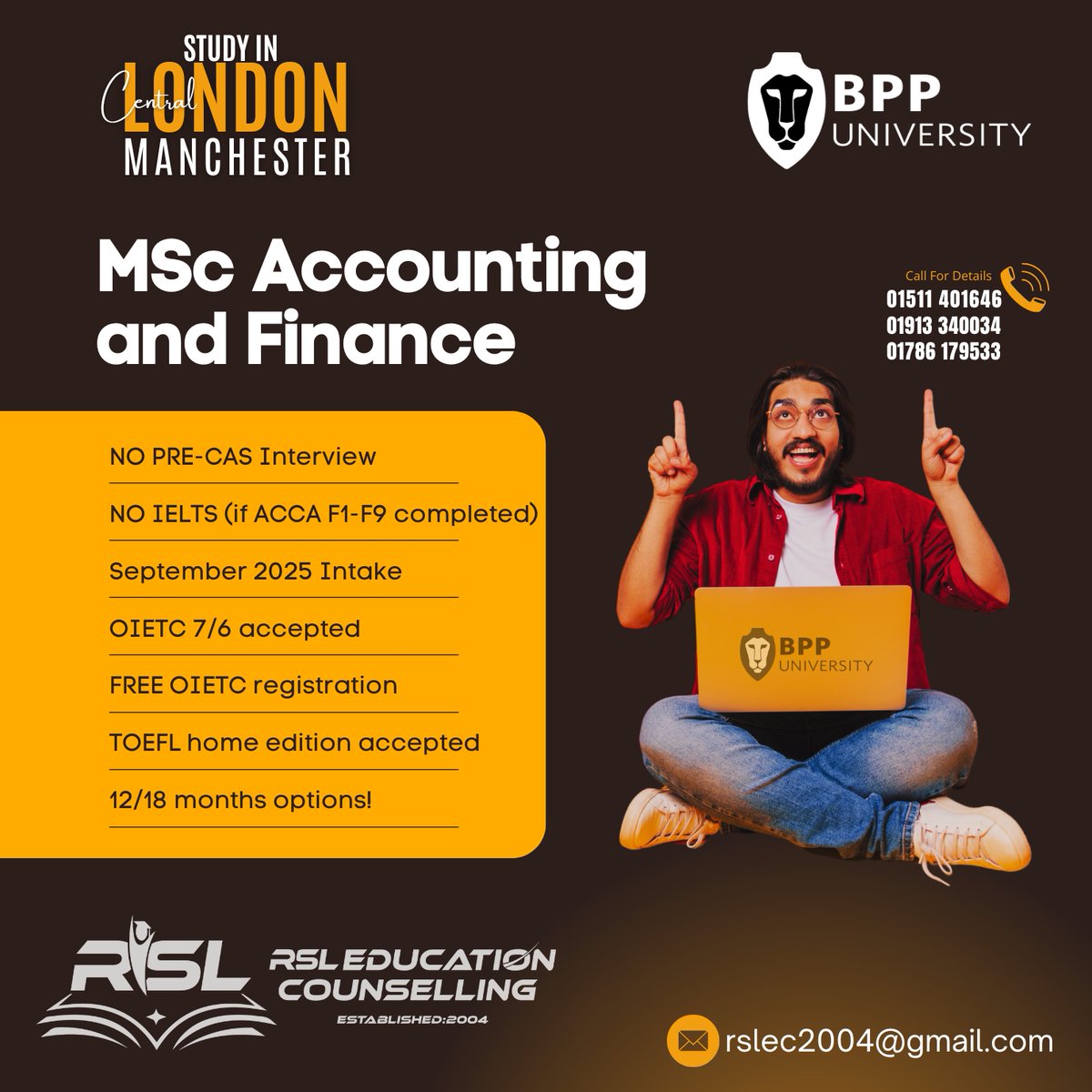 rsleducation's tweet photo. Ready to make your study abroad dreams a reality?
𝐂𝐨𝐧𝐭𝐚𝐜𝐭 𝐮𝐬 today for details on upcoming intakes and start your journey to success!

✅ 𝐍𝐎 𝐒𝐞𝐫𝐯𝐢𝐜𝐞 𝐂𝐡𝐚𝐫𝐠𝐞 𝐛𝐞𝐟𝐨𝐫𝐞 𝐨𝐫 𝐀𝐟𝐭𝐞𝐫 𝐕𝐈𝐒𝐀!

𝐶𝑜𝑛𝑡𝑎𝑐𝑡:
𝐓𝐡𝐞 𝐨𝐟𝐟𝐢𝐜𝐢𝐚𝐥 𝐫𝐞𝐩𝐫𝐞𝐬𝐞𝐧𝐭𝐚𝐭𝐢𝐯𝐞 𝐨𝐟 𝐁𝐏𝐏 𝐔𝐧𝐢𝐯𝐞𝐫𝐬𝐢𝐭𝐲,
𝐑𝐒𝐋 𝐄𝐝𝐮𝐜𝐚𝐭𝐢𝐨𝐧 𝐂𝐨𝐮𝐧𝐬𝐞𝐥𝐥𝐢𝐧𝐠 (https://t.co/HCU7b1DMOu)

📞 𝐻𝑜𝑡𝑙𝑖𝑛𝑒:
02-55025344,
01511-401 646,
01786-179 533,
01913-340 034.

📧 𝐸𝑚𝑎𝑖𝑙:
rslec2004@gmail.com
applications@rslec.co.uk

🌐 𝑊𝑒𝑏𝑠𝑖𝑡𝑒:
https://t.co/FAHExMAvcD

🏢 𝑂𝑓𝑓𝑖𝑐𝑒:
RSL Education Counselling
218/4, 5th floor (Middle of Metrorail Pillar no. 326 & 327), Begum Rokeya Sarani, West Kafrul, Mirpur, Dhaka.