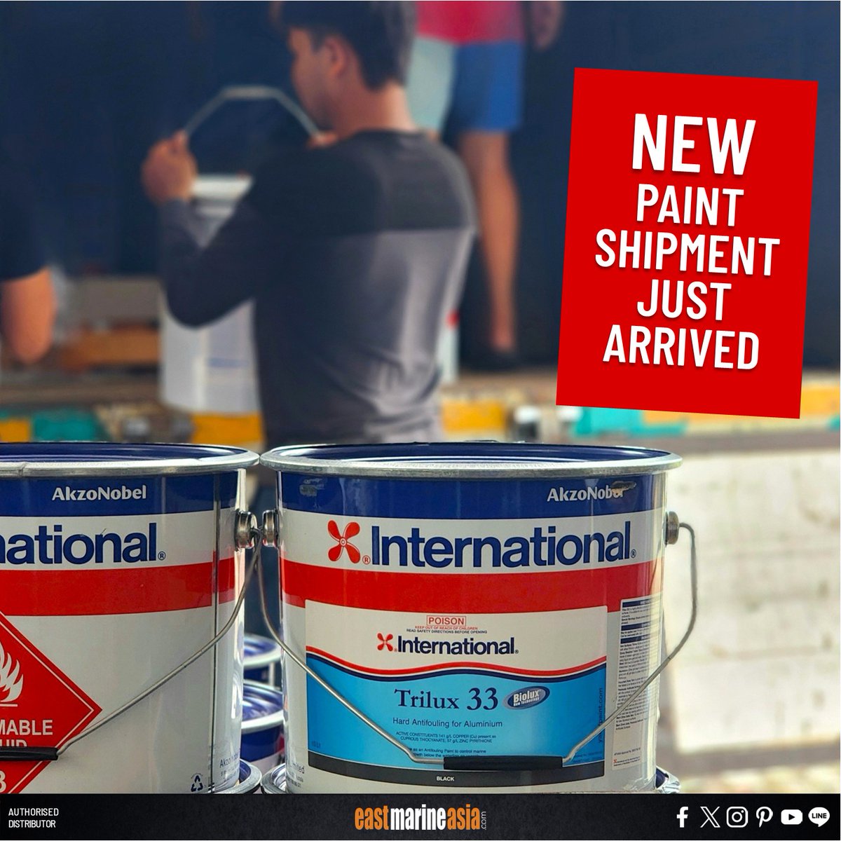 eastmarineasia's tweet photo. NEW PAINT SHIPMENT JUST ARRIVED!
Find your 😍 perfect paint and antifouling - shop now at #EastMarineAsia!
#InternationalYachtPaint #Awlgrip #AwlgripHDT #Awlcraft3000 https://t.co/07sXJNv2o2