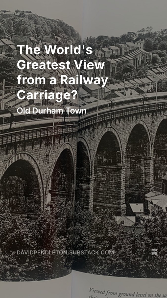 Durham. Cobbled roads, cosy pubs &amp; where the Northern Saints sleep. This pocket city is unmissable.
The approach across the rooftops of the town, offers one of the greatest views from a railway carriage anywhere on the planet. open.substack.com/pub/davidpendl…