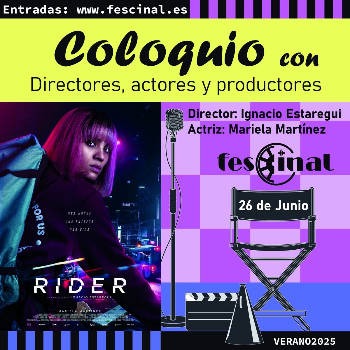 Recuerda dos cositas:
✅ Si vienes en tu bici o en <a href="/bicimad/">bicimad</a>, te regalamos 🍿
✅ Cuando acabe la peli, tenemos el primero de nuestros #ColoquiosFescinal con el director, <a href="/iestaregui/">Ignacio Estaregui</a>, y las actrices protagonistas, Mariela Martínez y Victoria Santos.
🧵