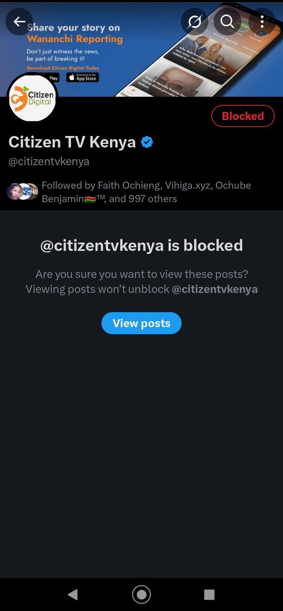 Nimeblock hii githeri media.
Je wewe ?