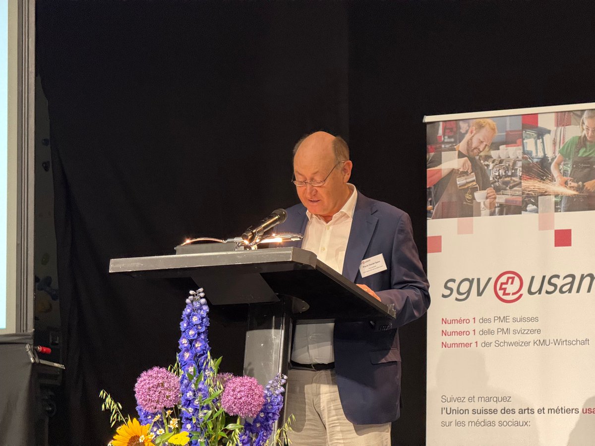 #JRAM #JRAM25 Pierre Daniel Senn, vice-président de l'usam, a ouvert l’édition 2025 des Journées romandes des arts et métiers (JRAM), placées sous le thème «Entreprises vertueuses, retour du nucléaire: quel avenir pour les PME?» 
👉 sgv-usam.ch/jram25