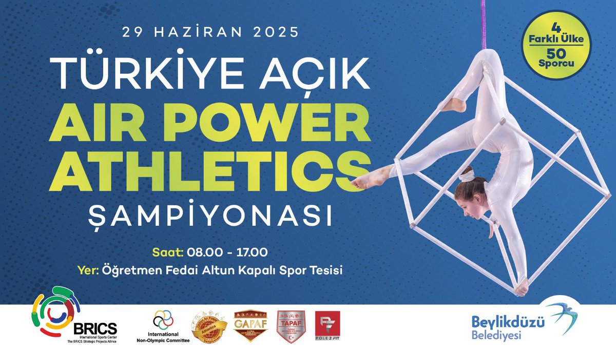 Türkiye Air Power Athletics Şampiyonası Beylikdüzü’nde. 🏆

4 ülkeden 50 sporcunun katılımıyla gerçekleşecek şampiyona, 29 Haziran Pazar günü saat 08.00 – 17.00 arasında Öğretmen Fedai Altun Kapalı Spor Tesisimizde düzenleniyor.
Uluslararası rekabetin ve sporun heyecanına ortak