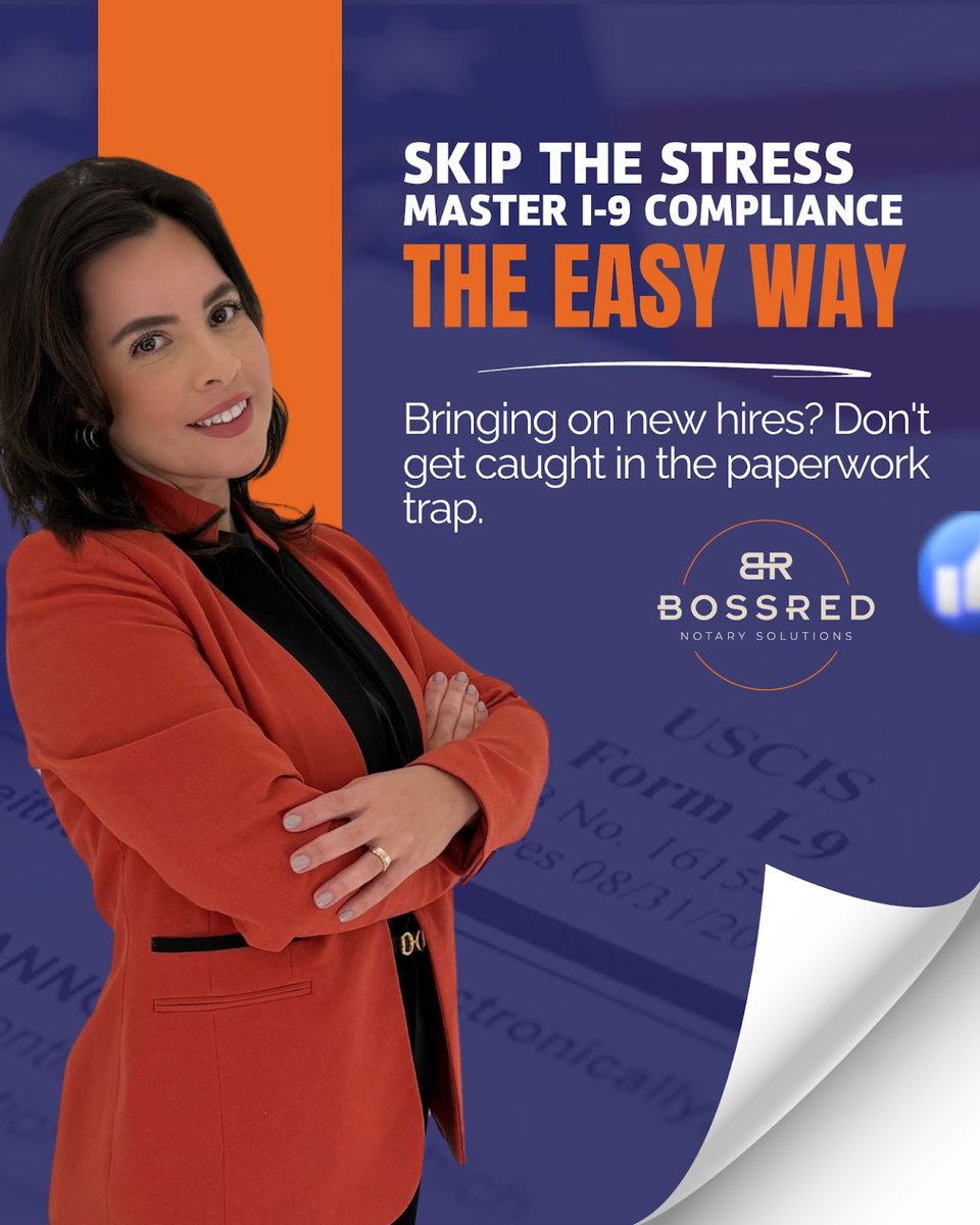 BossredNotary's tweet image. Bringing on new hires? Don&apos;t get caught in the paperwork trap.
.
Bossred Notary Solutions handles your I-9 verifications quickly, accurately, and in full compliance with USCIS standards.
-
📞 Let’s make onboarding smooth and worry-free:
bossrednotary.com/i9-form-employ…
.
#I9Verification