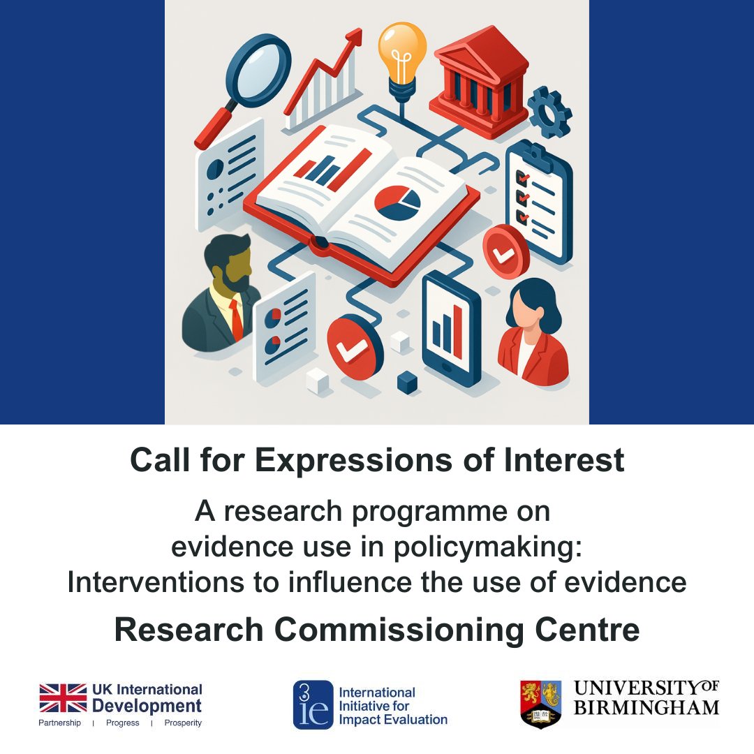 3ie (@3ienews) on Twitter photo Only 2 days left to submit an expression of interest for the <a href="/FCDOResearch/">FCDO Research, Science and Technology</a> Research Commissioning Centre’s open funding call on evidence use in policymaking: interventions to influence the use of evidence. The application window closes on Friday, 27 June, at 17:00 GMT.
Please Only 2 days left to submit an expression of interest for the <a href="/FCDOResearch/">FCDO Research, Science and Technology</a> Research Commissioning Centre’s open funding call on evidence use in policymaking: interventions to influence the use of evidence. The application window closes on Friday, 27 June, at 17:00 GMT.
Please