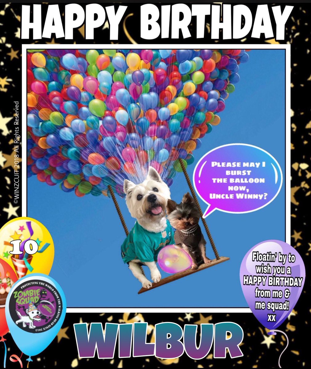 🎂Wishing a very 🎁HAPPY 10th BIRTHDAY🎉 to our pawtastic pal, WILBUR  from Leada Lord Billy &amp; your ZombieSquad pals.🎈 We hope your special day is full of tasty treats, belly rubs &amp; cayke, soldyer. RaaAAA!!
❤️💛🎂🎁🎈🎉
<a href="/WonderWilbur/">Wilbur the Wonder & Ernie the Explorer</a> <a href="/ZSBirthday/">ZS Birthday🎂🎁🎉</a> #ZSHQ